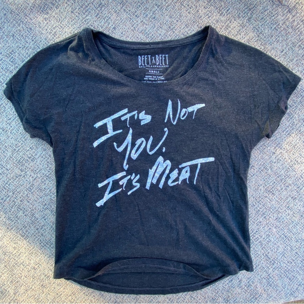 Beet x Beet Tshirt Pro Vegan Cute Top It’s Not You It’s Meat Black Shirt S Small